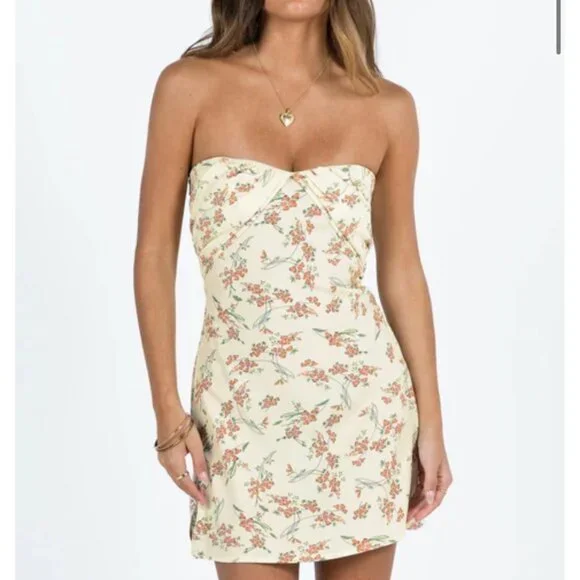 NWT Princess Polly Irena Strapless Floral Mini Dress Size 10 - Picture 3 of 8